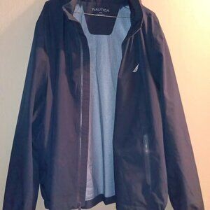 Men's Nautica black  light weight jacket black XXL. Weather resistant. Preloved.